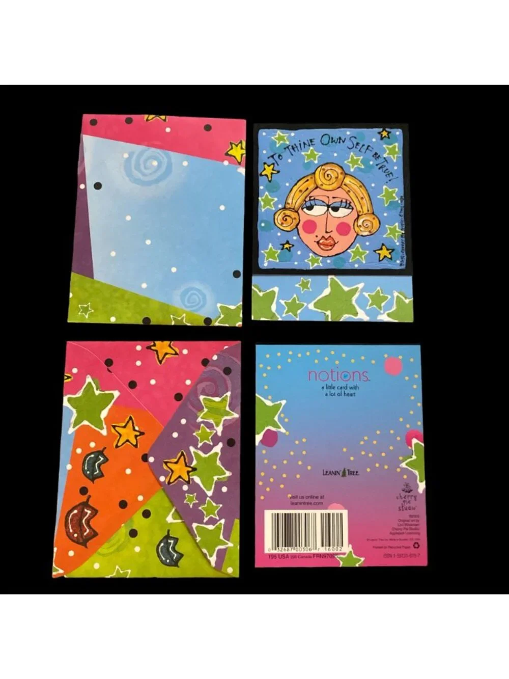 Variety SIX PACK Leanin' Tree Unused VTG Notecards Birthday Friendship Funny